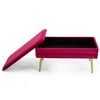 VELVET STORAGE OTTOMAN BENCH FOOTREST CHEST BEDROOM LIVINGROOM STOOL