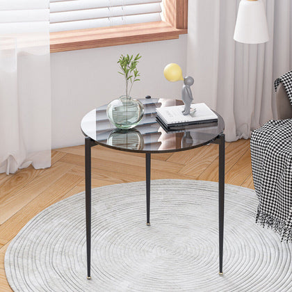 Clear Round Coffee Table Sofa Bed End Side Table Heavy Duty Leisure Center Table