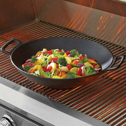 36cm Non Stick Deep Frying Pan Chinese Wok With Handle Gas Electric Induction UK