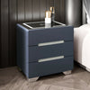 LED Bedside Table Storage Cabinet 3 Drawers Wireless Charging Nightstand Bedroom