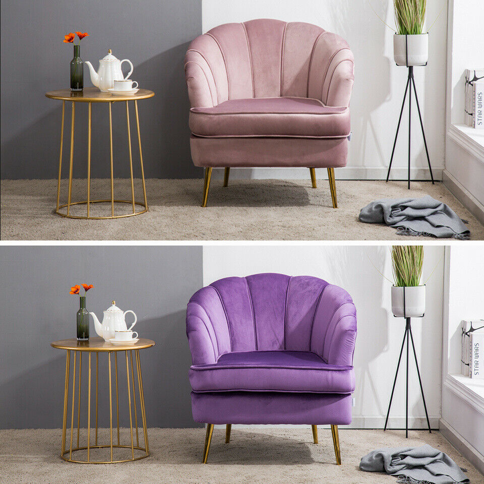 Blush Pink Wing Back Armchair Scallop Shell Cocktail Tub Occasional Lounge Chair