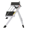 2 Step Ladder Stool Safety Anti Slip Rubber Mat Tread Steel Folding Frame DIY