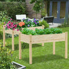 UNHO Elevated Raised Garden Bed Vegetables Flower Herb Planter Box Outdoor Decor