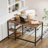 Computer Desk Writing Study Workstation 2-Tier Storage Wooden Home Office LWD47X