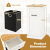 Laundry Cabinet Organizer Freestanding Tilt Out Laundry Hamper W/ Drawer &Basket