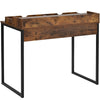Computer Desk with Drawer & Shelves Storage Home Office Study Desk Wooden Table