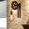 Loft Industrial Retro Wall Lamp Single Head Lifting Pulley Sconce Light Fixture