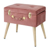 Velvet Storage Stool Trunk Ottoman Bedroom Dressing Vanity Chair Pouffe Seat