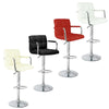 Set of 2 x Bar Stool Faux Leather Breakfast Swivel Kitchen Chrome & Gas Lift