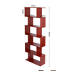 Wood Bookcase Bookshelf S Shape 6 Tier Shelves Free Shelving Storage White Unit