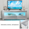 Modern 120CM TV Unit Cabinet Stand Set White High Gloss with LED Lights Drawers