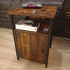 Vintage Industrial Side Table Bedroom Cabinet Storage Unit Rustic Style Metal