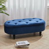 Velvet Button Top Seat Bench Footrest with Legs/Feet Easy to Assemble Footstool