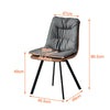 Set of 2 Dining Chair Grey Faux Leather Double Layer Padded Seat Dining Room New