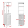 Storage Cabinet White Floor Standing Tall Bathroom MDF Wood Cupboard