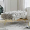100cm Bench With Hairpin Legs Fluffy Padded Stool Bench Bedroom Hallway Seat