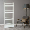 Display Rack 4 Tier Floor Standing in White for Cards Magazines Prints Bookshelf
