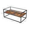 Industrial Style Coffee Table Vintage Living Room Furniture Steel Frame 1 Shelf