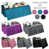 Folding Storage Box Pouffe Seat Footstool Storage Ottoman Seat Crushed Velvet