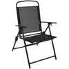 Garden Armchair Folding Reclining Outdoor Patio Black Chair 3 Position Backrest