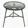 String Moon Chairs & 50cm Round Glass Table Steel Tube Frame Legs Indoor Outdoor