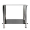 Glass End Coffee Table Shape Sofa Bed Side Table 2 Tier Living Room