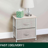 Fabric Chest of Drawers Cabinet Small Nightstand Storage Unit Bedside Table Grey