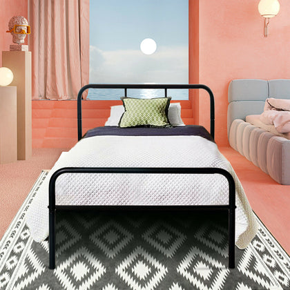 3FT Single Metal Bed Frame Strong Structure Bedstead Bedroom For Adult Kids