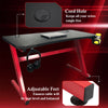Spacious Gaming Desk Home Racing w/ Steel Frame Cup Headphone Holder Hook Red PC