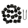 Set of 20 19mm BLACK WHEEL NUT BOLT COVERS CAPS FOR ANY CAR LOCKING