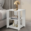 2 Tier White Bedside Table Cabinets Nightstand Bedroom Furniture Shelves Storage