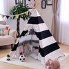 Portable Children Indian Teepee Tent Black and White Stripe Romantic Play House