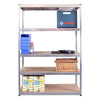 5 Tier Galvanised Metal Deep Wide Garage Shelving Racking Storage 180x120x60cm