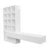 White Gloss Media Wall with Storage - Everett EVE002