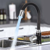 Swivel Spout Kitchen Sink Mixer Taps LED Colors Hand Spray Faucet Pull Out