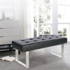 Faux Leather Long Window Seat Dining Bench Footstool Button Pouffe Hallway Stool