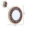LED Lighted Metal Framed Glass Mirror Wood Carving Wall Hanging Dressing Make-Up
