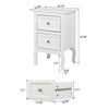 Pair of White Bedroom Bedside Table Unit Cabinet Nightstand with 2 Drawers