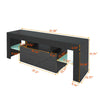 Modern TV Unit Cabinet Stand High Gloss Doors 130cm With LED Lights Drawers Home