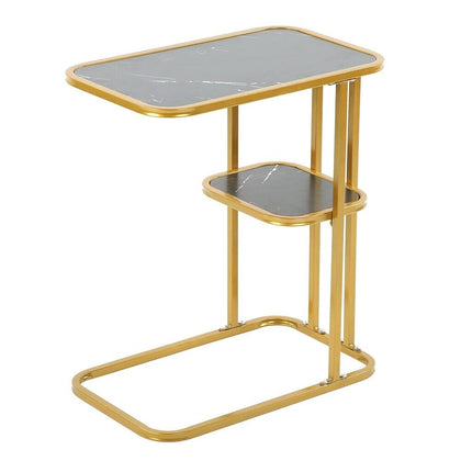 Modern C Shaped Sofa Side Table Snack Coffee End Table for Living Room Bedroom