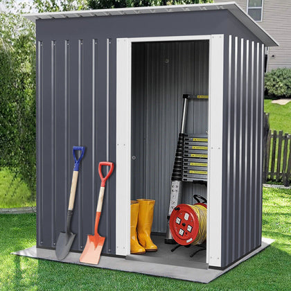 Metal Garden Shed Outdoor Yard Tools Storage Organizer Small House Sliding Door