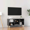 TV Cabinet with Wood Legs Gloss Grey 103.5x30x50 cm Living Room Hot Sale