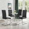 2pcs Chrome Dining Chairs Faux Leather Padded Seat w/Metal Leg Kitchen/Home/Cafe