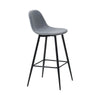 2x Grey Fabric Bar Stools Metal Leg Breakfast Pub Chair Kitchen Furniture Modern