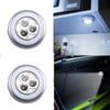 10x 3 LED TOUCH SELFADHESIVE LIGHT Bright White Battery Operated Push Night Lamp