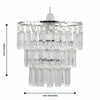 Set of 2 Modern Three Tier Easy Fit Jewelled Ceiling Light Shade Pendants