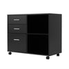 Wood 3 Drawers File Cabinet Mobile Lateral Filing Cabinet Printer Stand Table