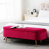 VELVET STORAGE OTTOMAN BENCH POUFFE FOOTREST BEDROOM LIVINGROOM SEAT