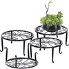 Metal Plant Pot Holder Stand Flower Display Shelf Garden Patio In/Outdoor Black