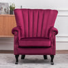 Occasional Chesterfield Tub Chair Upholstered Wing Backed Armchair Lounge Fabric